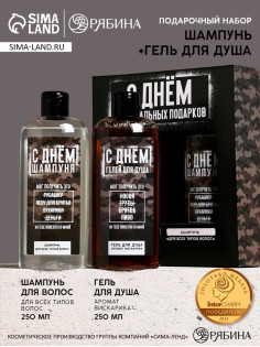 Подарочный набор «С Днём оригинальных подарков», гель для душа и шампунь для волос, 2×250 мл, HARD LINE