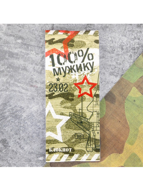 Подарочный набор, блокнот 16 листов и ручка пластик «23 февраля»