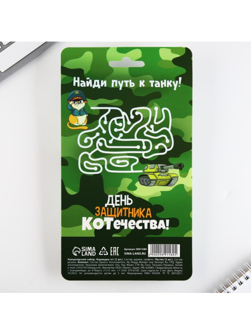 Подарочный набор «С днём защитника отечества. 23 февраля», карандаши 2 шт., ластики 2 шт., блокнот