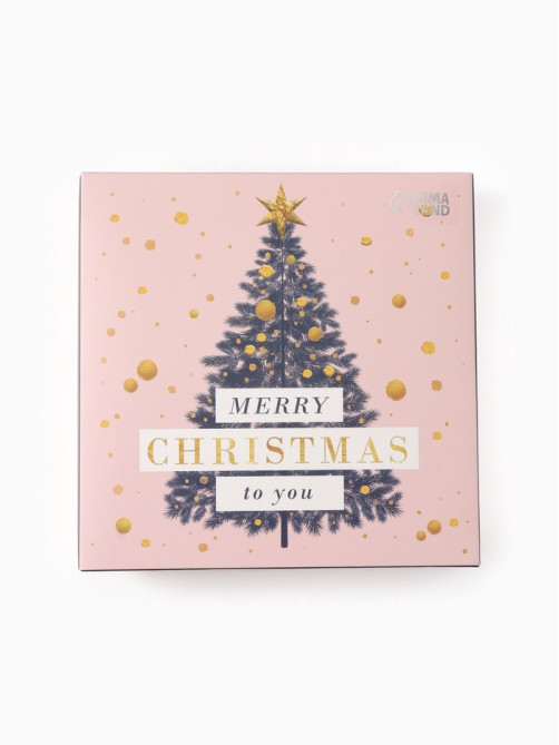 Набор новогодний подарочный KAFTAN Merry Christmas, носки размер 36-39 (23-25 см), маска для сна, открытка 2 шт.