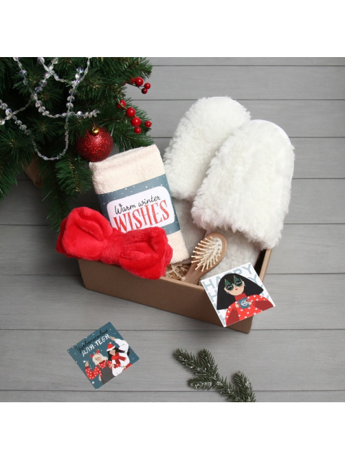 Набор новогодний подарочный «Этель. Warm winter wishes» полотенце и аксессуары