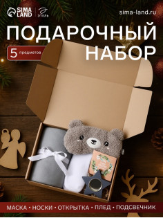 Набор подарочный новогодний «Этель» Merry Christmas: плед и аксессуары