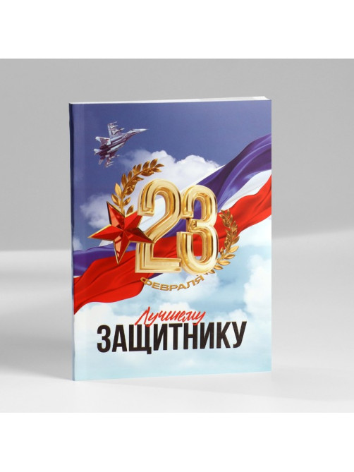 Подарочный набор: ежедневник А6, блок с липким слоем, ручка «23 февраля: Лучшему защитнику»