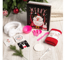 Набор подарочный новогодний «Этель» Merry x-mas, 8 предметов, полотенце, повязка на голову