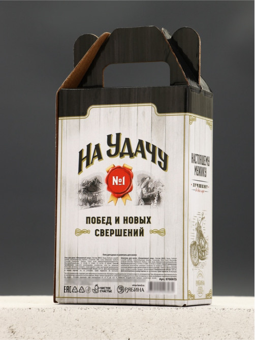 Подарочный набор «На удачу»: гель для душа и шампунь для волос виски, 2×250 мл, Чистое счастье