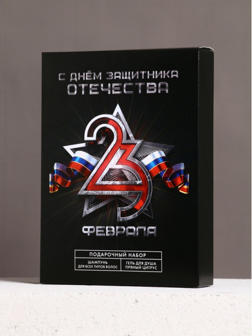 Подарочный набор «С 23 Февраля!»: гель для душа и шампунь для волос, 2×200 мл, HARD LINE