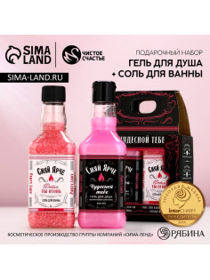 Подарочный набор косметики PARTY LADY: гель для душа виски 250 мл и соль для ванны 300 г, Чистое счастье