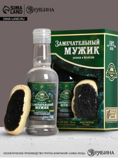 Подарочный набор «Замечательный мужик», гель для душа водка 250 мл и мыло для рук, Чистое счастье