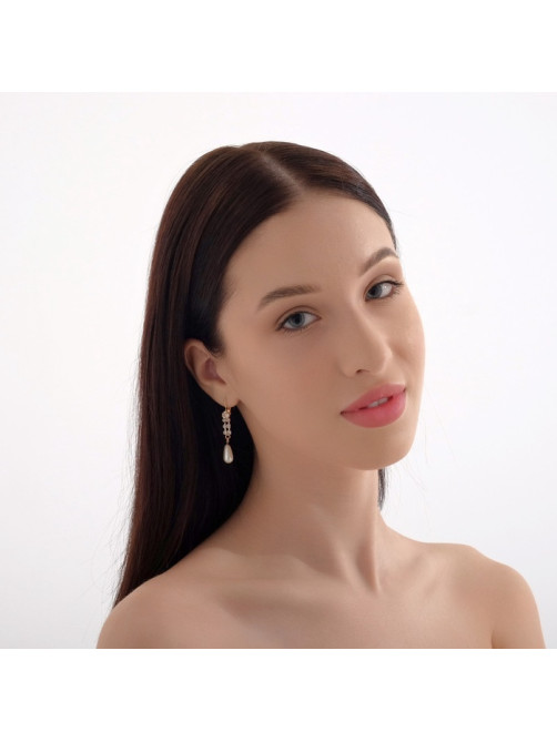 Серьги с жемчугом «Колосок», капля, цвет МИКС
