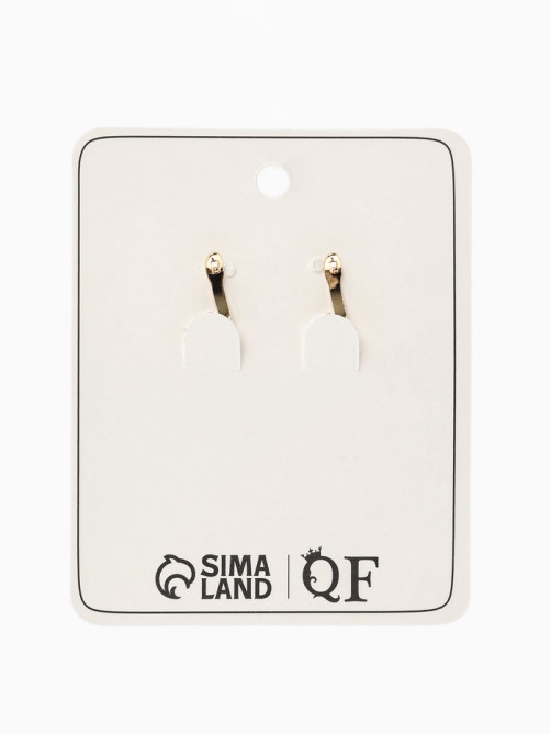 Серьги со стразами «Крестики», классика удлинённые, белые в золоте