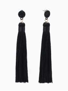 Серьги «Кисти», гармония, чёрные, L кисти 8.5 см