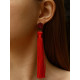 Серьги «Кисти», гармония, красные, L кисти 8.5 см