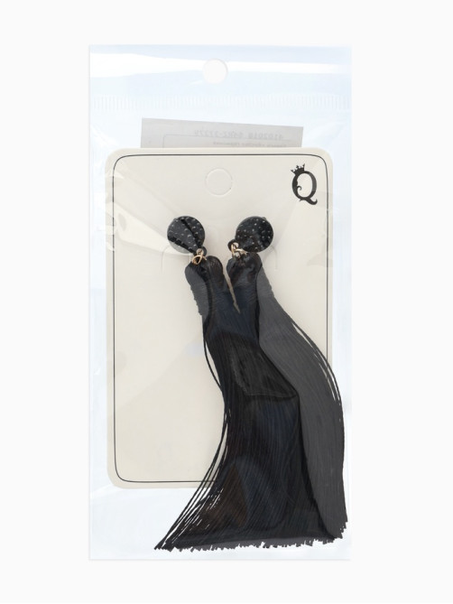 Серьги «Кисти», гармония, чёрные, L кисти 8.5 см