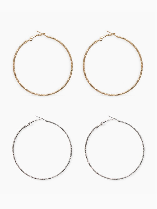 Серьги-кольца «Рельеф», миксы, d=5.7 см