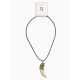 Кулон унисекс «Клык льва», белый в чернёном золоте на чёрном шнурке, 45 см