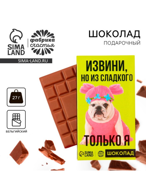 Шоколад молочный «Из сладкого только я», 27 г