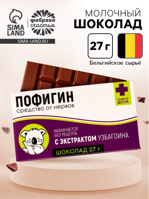 Шоколад молочный «Пофигин»: 27 г