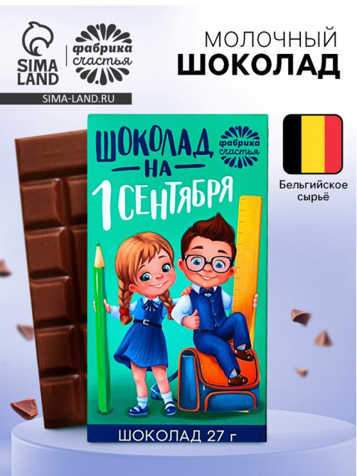 Шоколад молочный «1 сентября», в коробке, 27 г