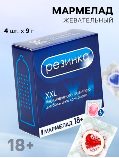 Мармелад жевательный «Резинка», 9 г × 4 шт. (18+)
