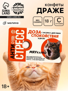 Конфеты драже освежающее с малиной «Антистресс», 18 г