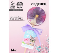 Леденец на палочке «Для тебя» вкус: персик, БЕЗ САХАРА, 30 г