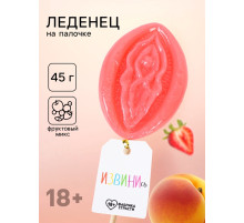 Леденец на палочке «Извинись», вкус: фруктовый, 45 г (18+)