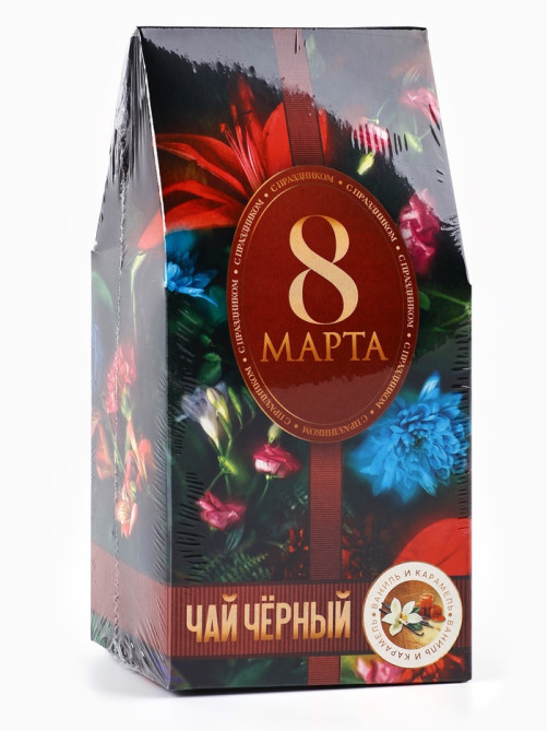 Чай подарочный чёрный «8 Марта», вкус: ваниль и карамель, 50 г