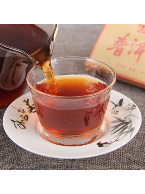 Чай чёрный китайский выдержанный «Шу Пуэр. PUER CHA ZHUAN», Юньнань, 2017 г, кирпич, 100 г