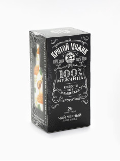 Подарочный чёрный чай «Крутой мужик»: липа и мёд, 25 пакетиков