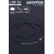 Шнурок каучуковый, неполый, 45 см, d=1 мм, чёрный в серебре