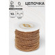 Цепочка железная без карабина на бобине, 0.11×0.11×0.1 см, L=10 м, цвет золото