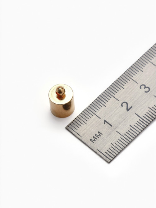 Концевик-шапочка, СМ-165,(набор 5 шт.), 1.2×0.8 см, d (внутренний)=0.7 см, цвет золото