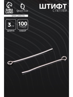 Штифт с петлёй СМ-1083, 3 см, 100 г, цвет серебро