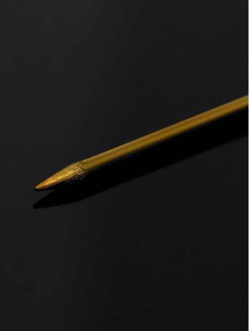 Основа «Брошь-игла» с бусиной d=1 см (набор 5 шт.), L=7.5 см, площадка 1.5 см, цвет золото