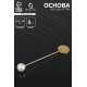 Основа «Брошь-игла» с бусиной d=1 см (набор 5 шт.), L=7.5 см, площадка 1.5 см, цвет золото