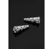 Шапочки для бусин (набор 10 шт.), СМ-103-1, 22×9 мм, цвет серебро