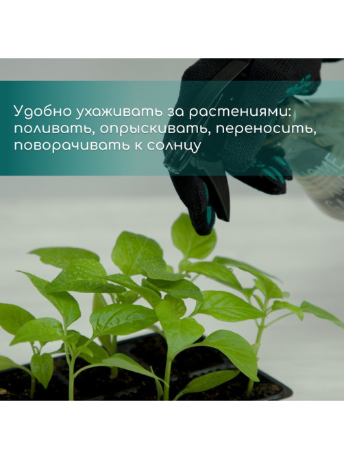 Кассета для рассады, 32 ячейки по 150 мл, пластик, чёрная, 51×28×10 см, Greengo