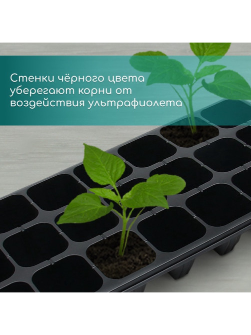 Кассета для выращивания рассады Greengo на 21 ячейку, по 200 мл, из пластика, 54×28×10 см