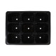 Кассета для рассады, 9 ячеек по 80 мл, пластик, чёрная, 18×13×6 см, Greengo