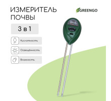 Измеритель почвы 3 в 1: для влажности, кислотности, освещённости, цвет МИКС, Greengo