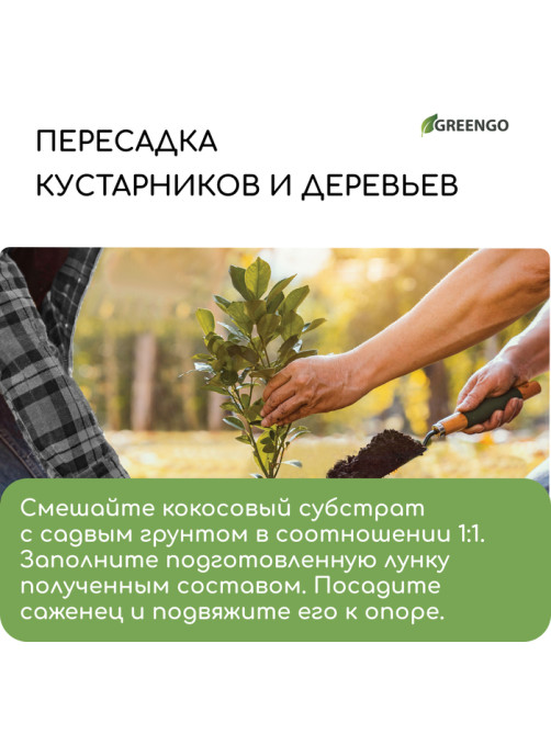 Субстрат кокосовый, универсальный, для террариумов и растений, в брикете, 65 л, 30% чипсы и 70% торф, Greengo