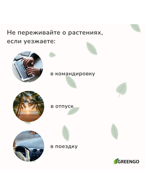 Автополив для комнатных растений под бутылку, h=10.5 см, набор 2 шт., Greengo