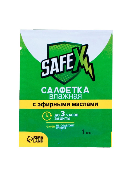 Средство от комаров SAFEX Влажная салфетка, 1 шт.