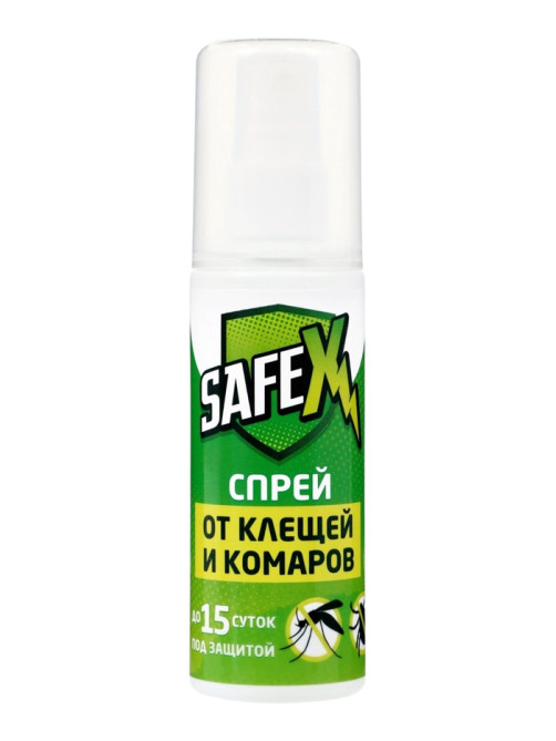 Спрей для нанесения на одежду от клещей и комаров SAFEX, 100 мл.