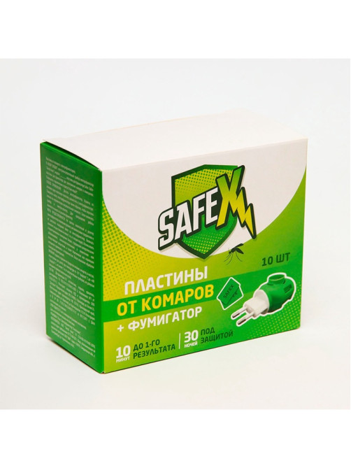 Комплект от комаров SAFEX( фумигатор+пластины), 1 шт.