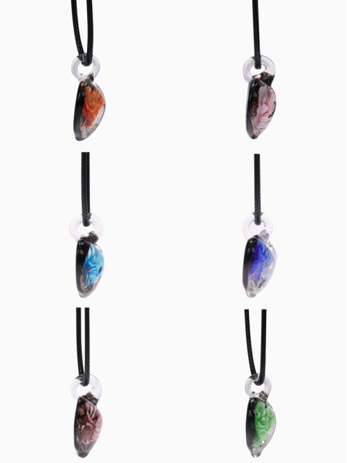 Кулон на шнурке «Муранское стекло», малый, сердечко темное, МИКС, 45 см