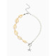 Чокер «Морская звезда», белый в серебре, 42 см