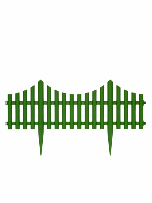Ограждение декоративное, 30×300 см, 5 секций, пластик, зелёное, Greengo