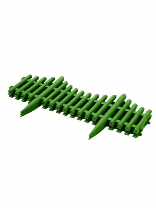 Ограждение декоративное, 30×300 см, 5 секций, пластик, зелёное, Greengo