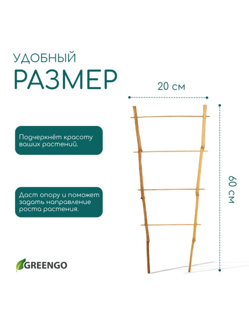 Шпалера, 60×20×1 см, бамбук, «Одинарная», Greengo
